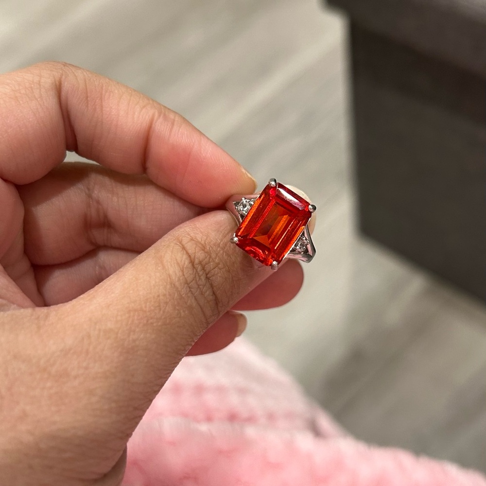Padparadscha Sapphire Silver .925 Ring